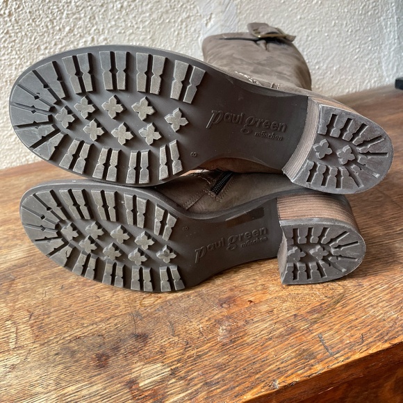 Paul Green Tall Moto Gray Suede Boots, 11 - Picture 6 of 9